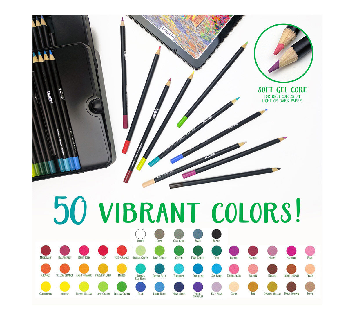 Crayola Signature; Blend & Shade Colored Pencils; 50 ct