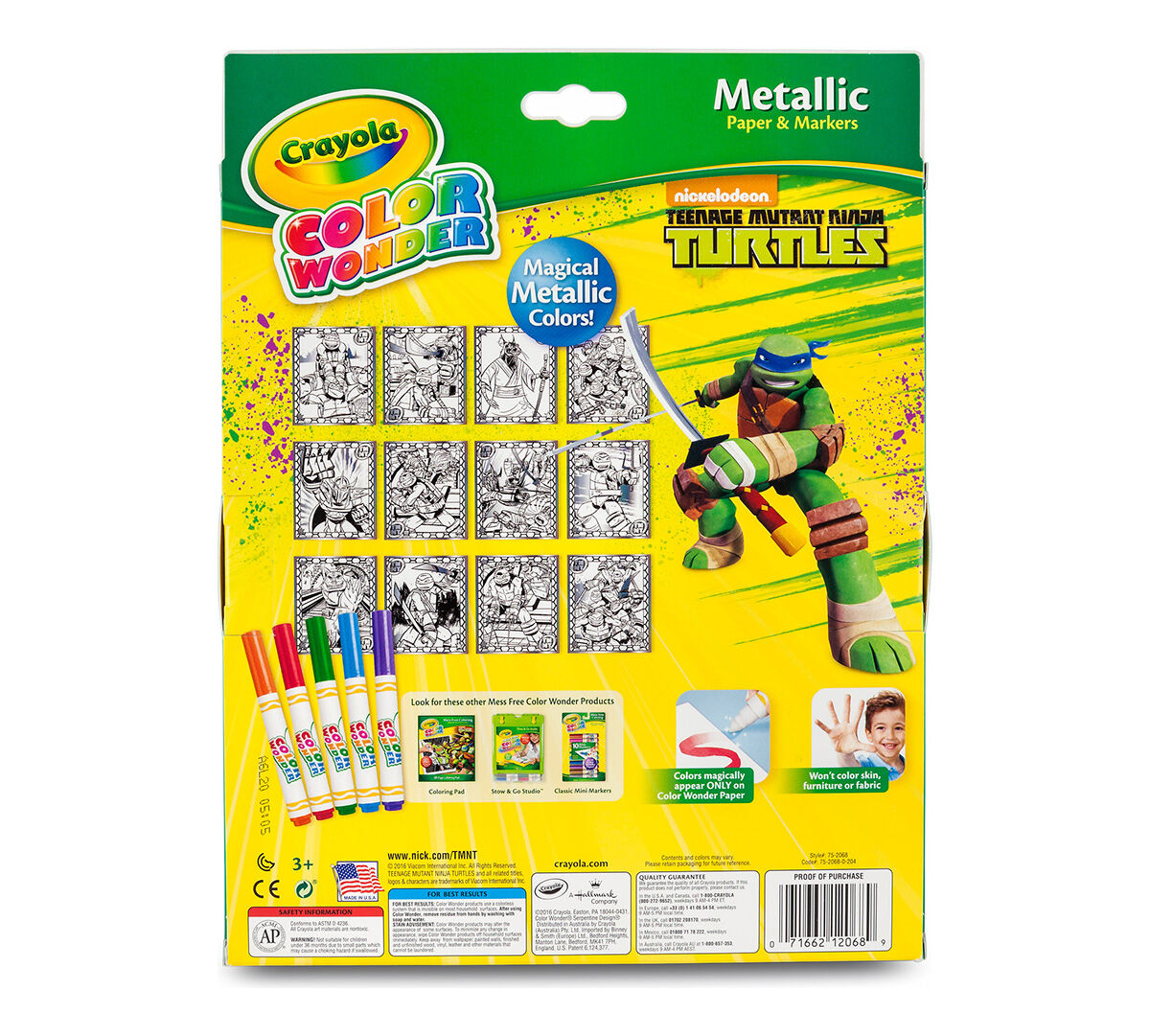 Color Wonder Metallic Paper & Markers - Teenage Mutant Ninja Turtles - Crayola