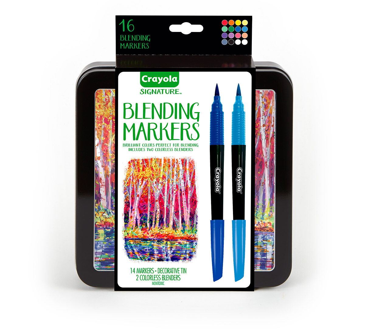 Crayola Signature; Blending Markers; 14 Color Markers and 2 Blending