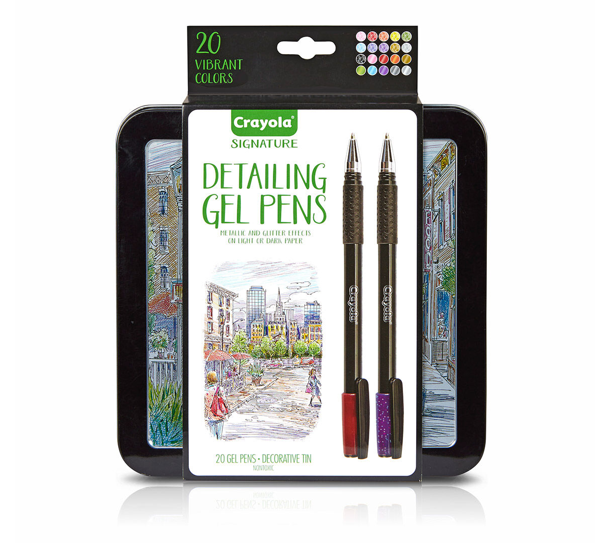 Crayola Signature; Detailing Gel Pens; 20 ct; Metallic and Glitter Inks