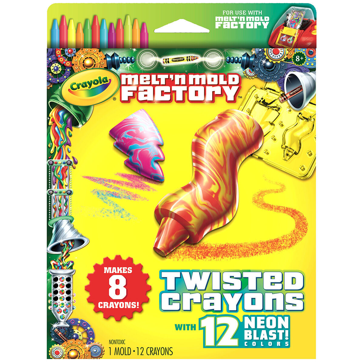 Melt n Mold Factory Twisted Crayons Neon Blast Pack Crayola