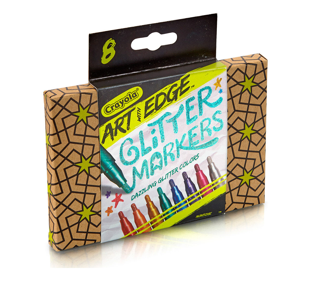 Crayola Art With Edge, Glitter Markers, 8 count, Art Tools, Coloring