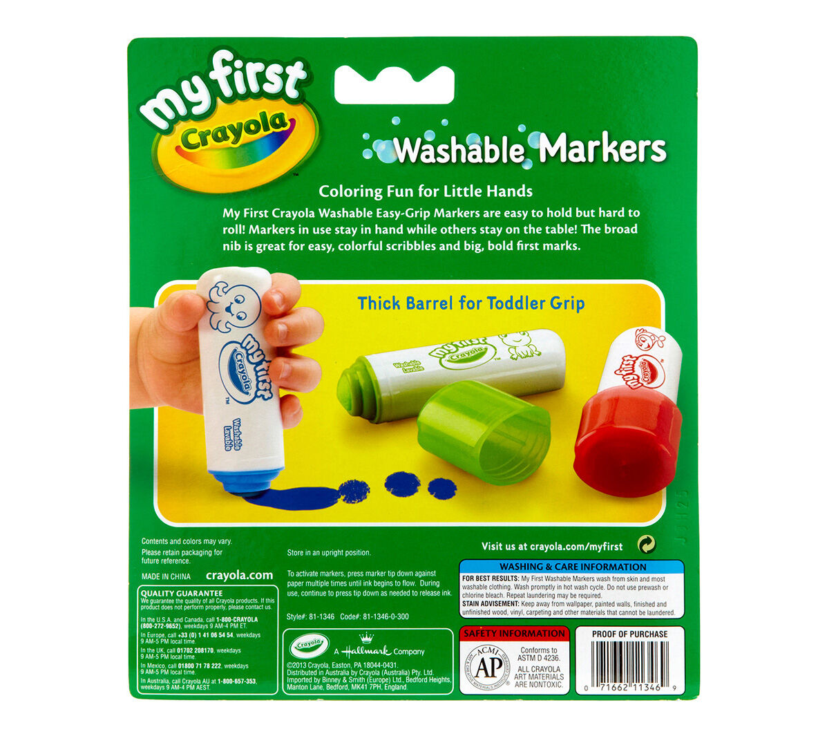 My First Crayola Easy Grip Washable Markers Crayola