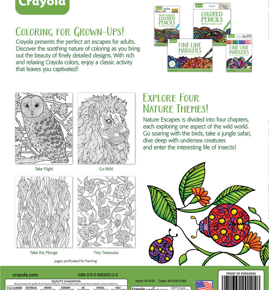 Crayola Nature Escapes, Adult Coloring Art Activity, 40 Pages ...