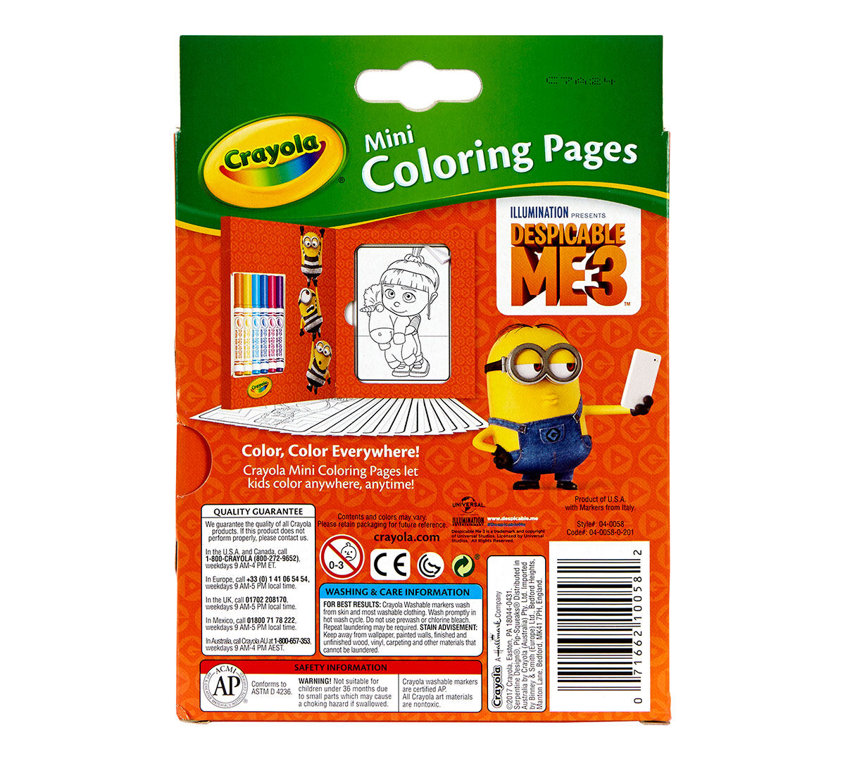 Crayola Mini Coloring Pages, Despicable Me edition, Art Activity, great ...