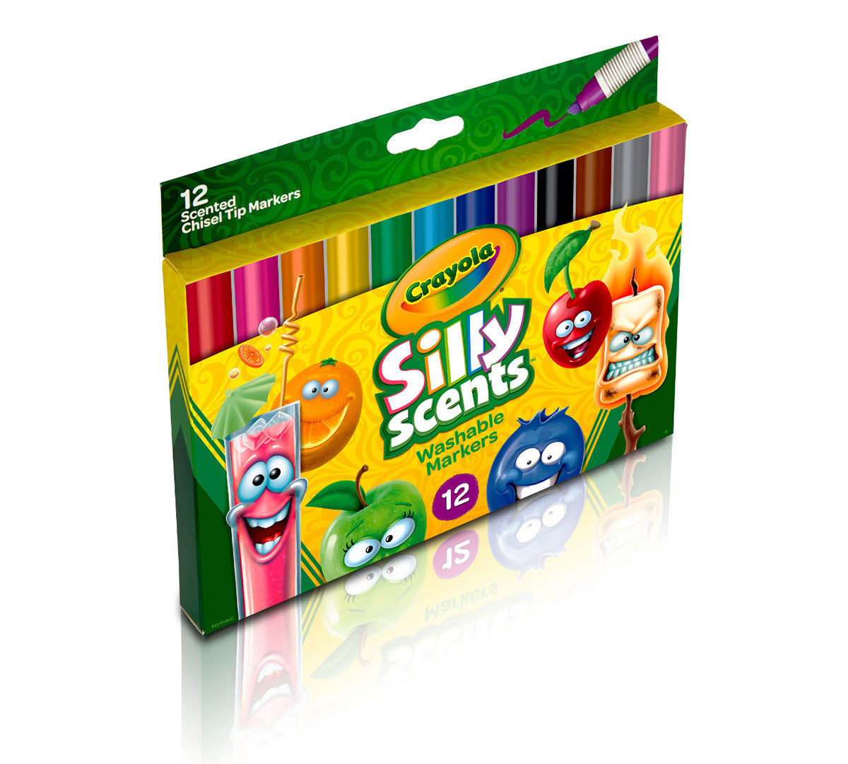 Crayola Silly Scents Markers, 12 count, Scented Art Tools, Assorted Colors, Chisel Tip for Thick