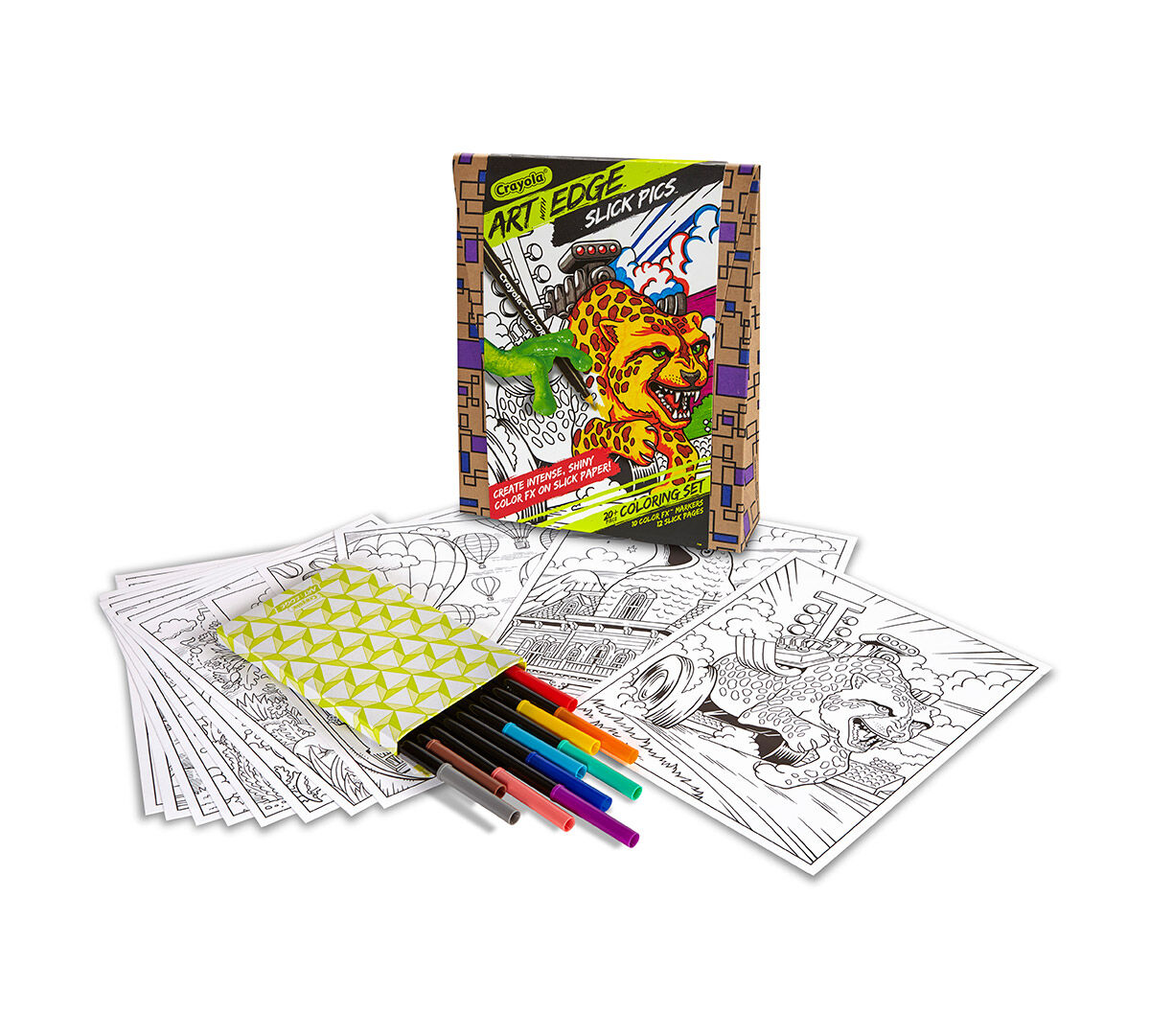 <p>Get ready to color like never before with the Crayola Art with Edge Slick Pics Coloring Set. This coloring set features proprietary smooth Slick Pics paper that yields bold, intense colors and Color FX markers that lay down brilliantly bright hues to bring your coloring to life.</p>