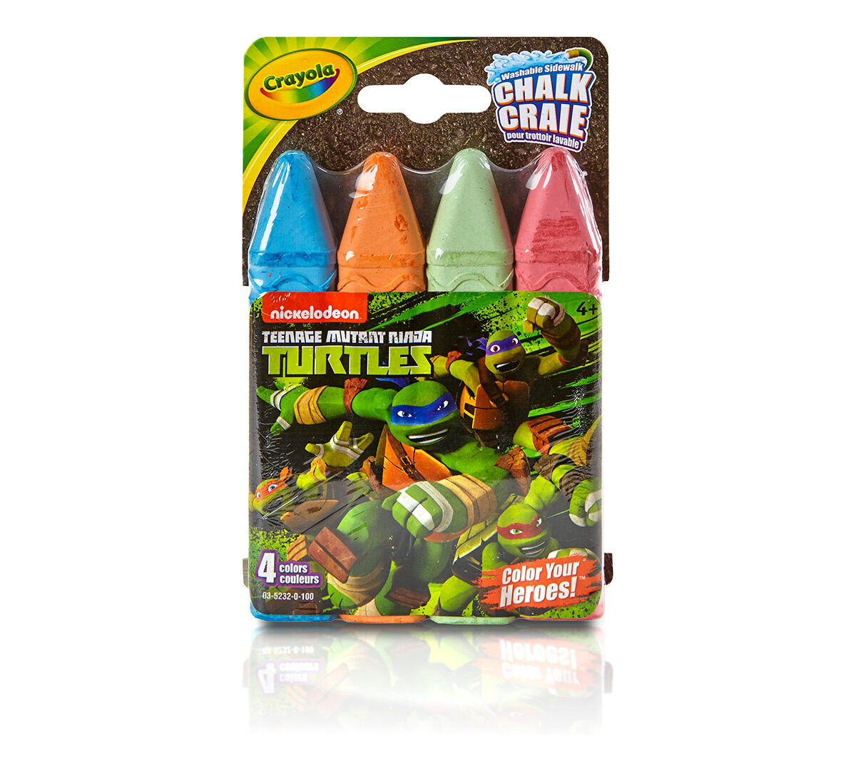 4 ct. Teenage Mutant Ninja Turtles Washable Sidewalk Chalk Color Your