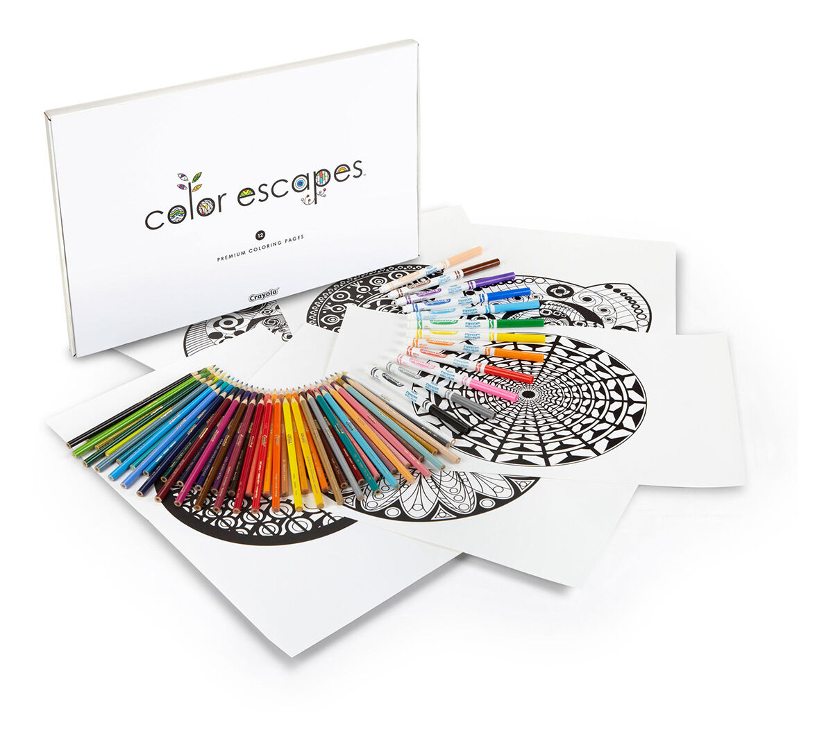 Color Escapes Adult Coloring Kit, Kaleidoscopes - Crayola