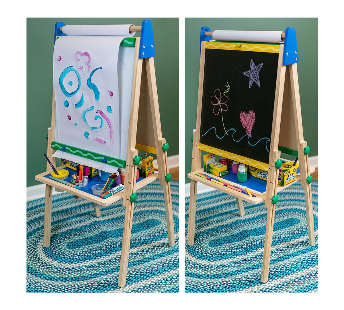 Crayola Kid S Wooden Easel Dry Erase Board Chalkboard Gift For Kid S Wooden Art Easel