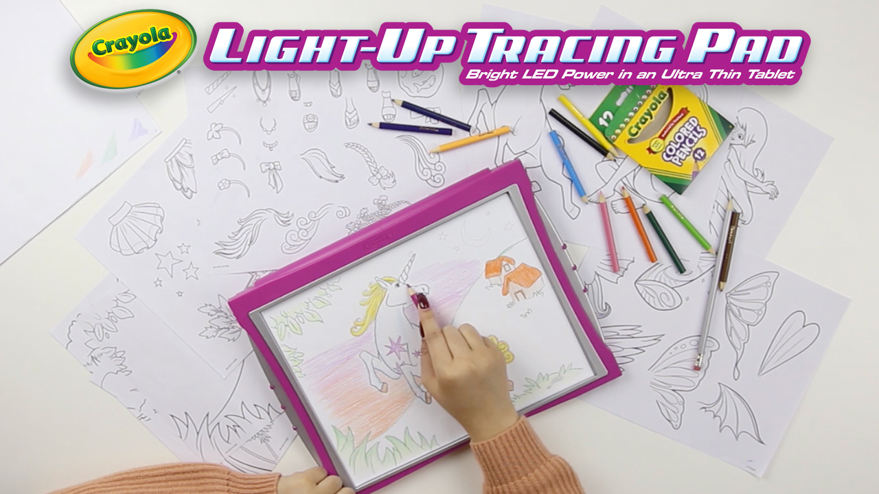 Light Up Tracing Pad, Pink Contents out of box with front of box displayed