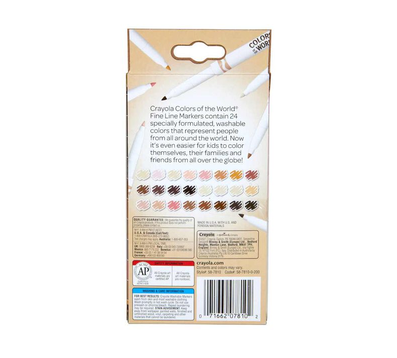 Crayola Colors Of The World Fine Line Washable Skin Tone Markers