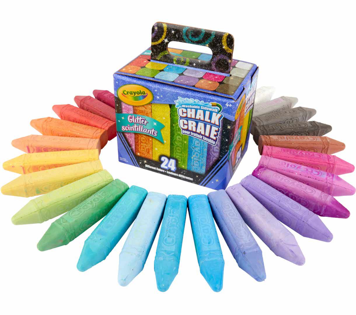 Crayola Washable Sidewalk Chalk Set Glitter Crayola Crayola