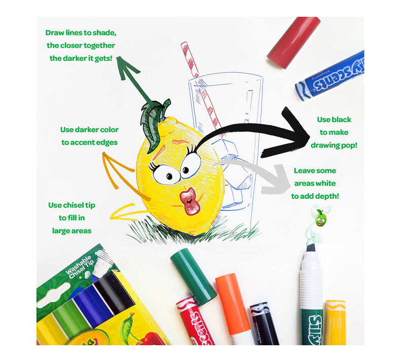 Silly Scents Chisel Tip Markers, Sweet Scents, 6 Count