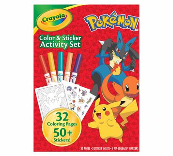 Pokémon Color and Sticker Activity Set with Markers front view