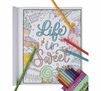Colors of Kindness Coloring Book, Spread Your Wings Life is Sweet coloring page partially colored with colored pencils