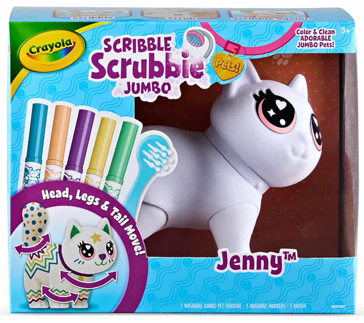 Scribble Scrubbie Jumbo Pet, Big Jenny front view.