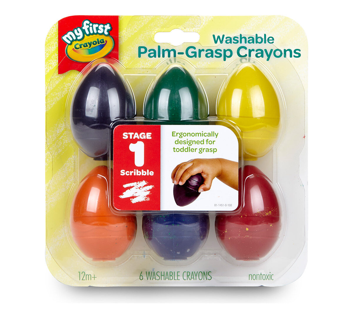 Crayola; My First Crayola; PalmGrasp Crayons; Art Tools; 6 count; Red