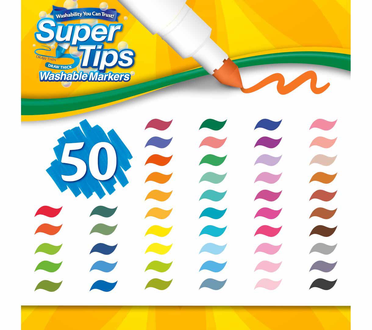Washable Super Tips Markers 50 Count Crayola