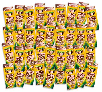 Colors of the World Skin Tone Colored Pencils Bulk Case, 36 Individual Boxes, 24 Count Each