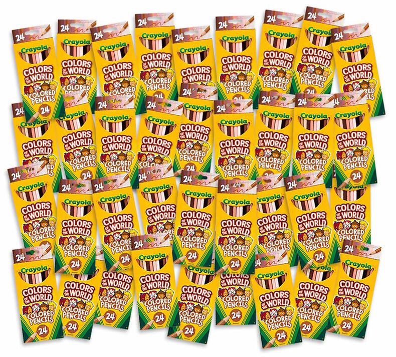 Colors of the World Skin Tone Colored Pencils, Bulk Case, 36 Individual Boxes, 24 Count Each