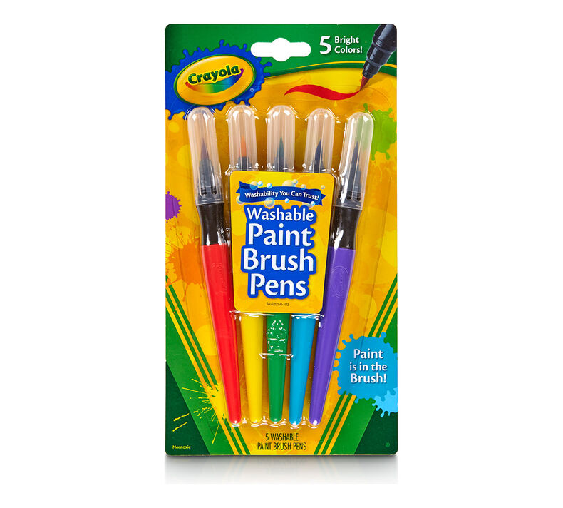 Crayola Washable Paint Brush Pens, 8 Assorted Colors, 40/box