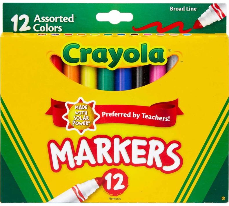 Broad Line Markers, Classic Colors, 12 Count