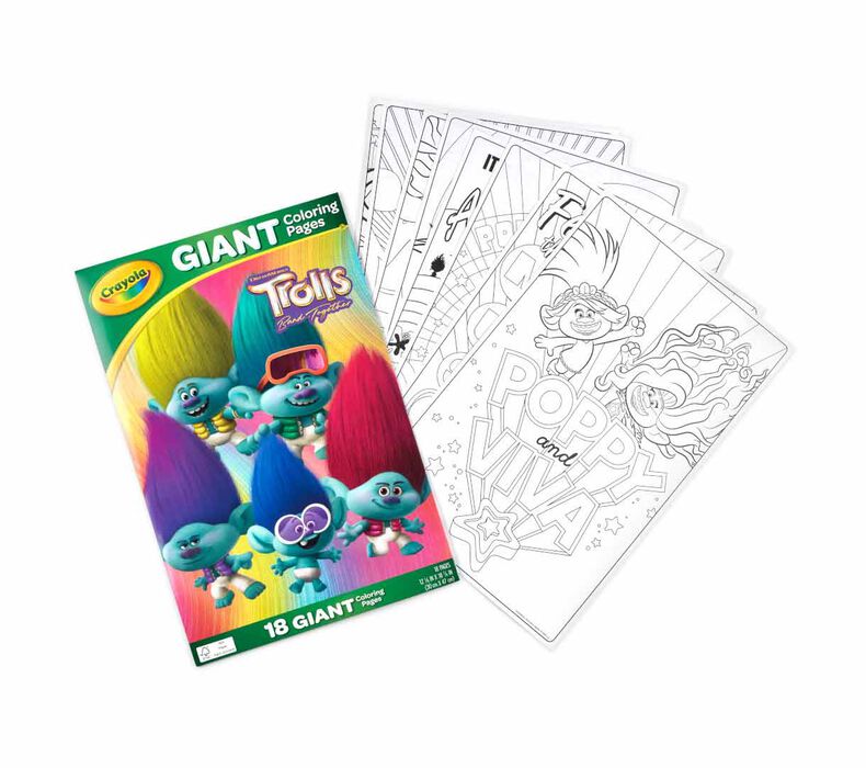 Trolls Giant Coloring Pages, 18 Count