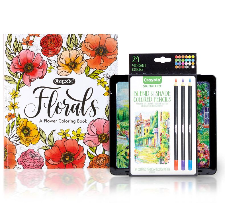 Florals, A Flower Coloring Book, with Signature Colored Pencils
