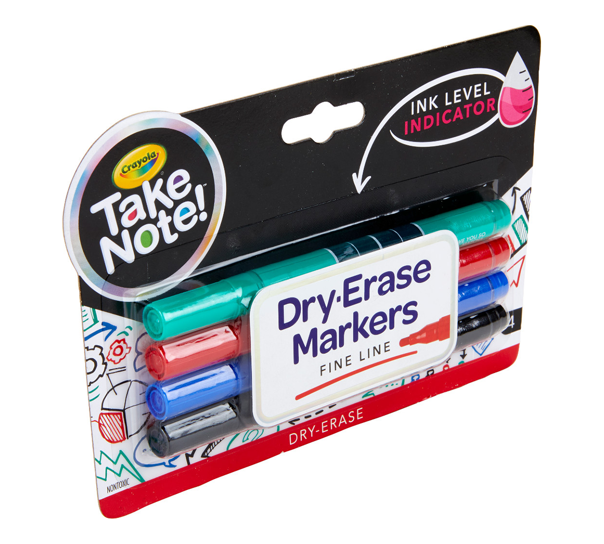 Low Odor Dry Erase Markers, Fine Tip, 4 Count Crayola