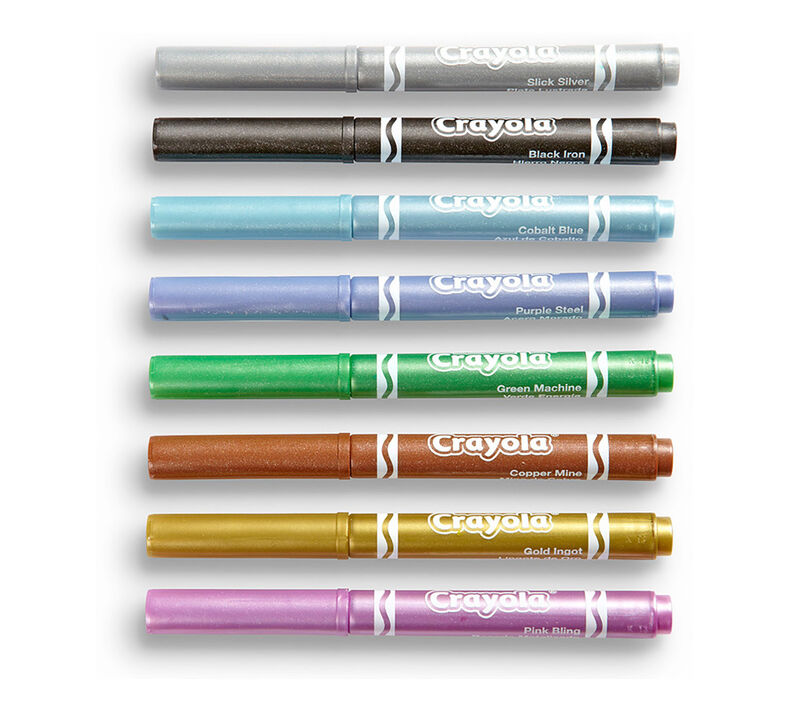 Crayola Metallic Markers-Shimmery Colors 8/Pkg 58-8628 - GettyCrafts