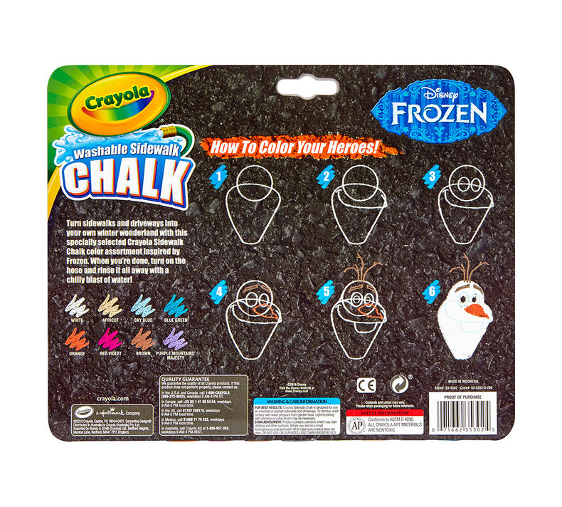 Frozen Washable Sidewalk Chalk - Color Your Heroes!, 8 Count