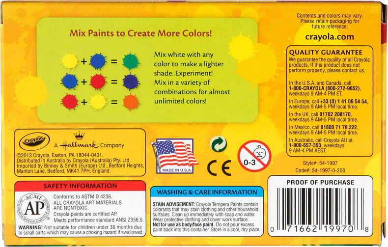 Tempera Paint set-6 count