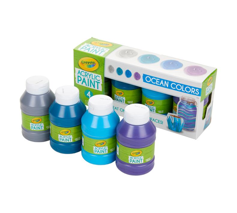 Multi-Surface Acrylic Paint, Ocean Colors, 4 Count