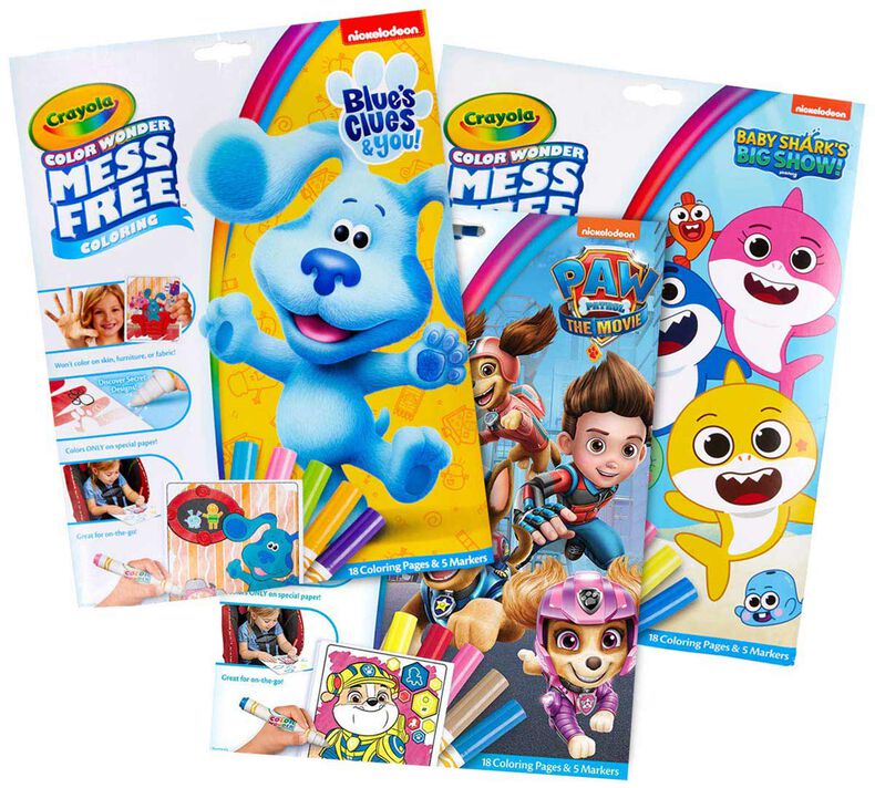 3-in-1 Color Wonder Mess Free Paw Patrol, Baby Shark & Blue's Clues Coloring Gift Set