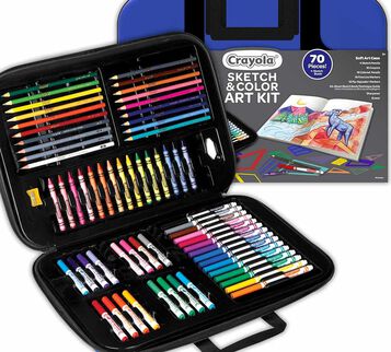 Crayola Assorted Zigzag Inspiration Art Case, 140 Piece, Art Set for Kids 