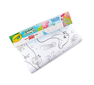 Deep Sea Friends Giant Coloring Roll packaging and contents.