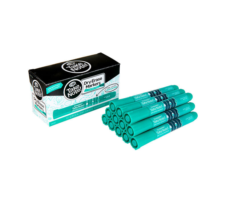 Take Note Green Dry Erase Markers, 12 Count