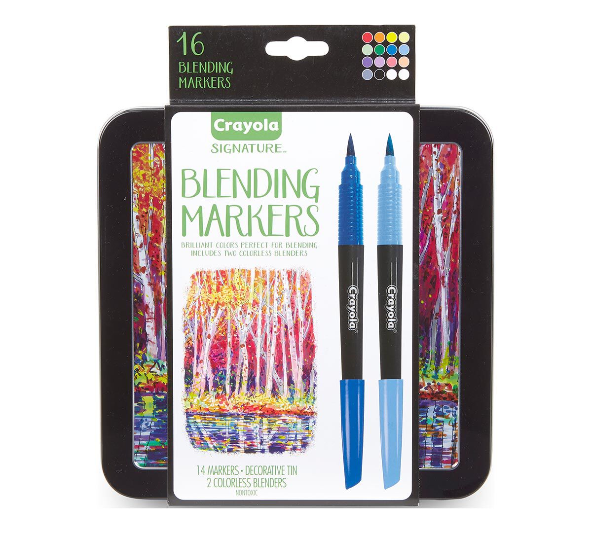 Crayola Signature; Blending Markers; 14 Color Markers and 2 Blending