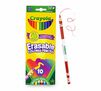 Erasable colored pencils, 10 count.  Front view with individual pencil.