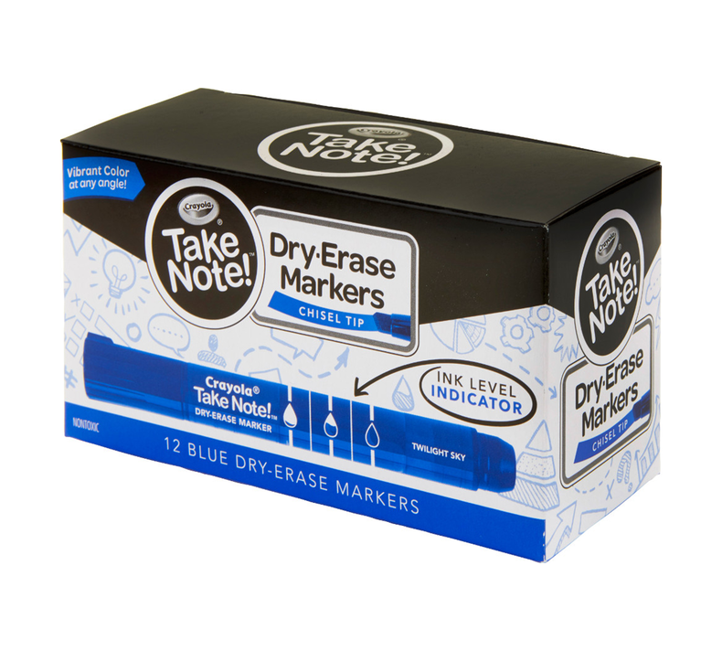Take Note Blue Dry Erase Markers, 12 Count