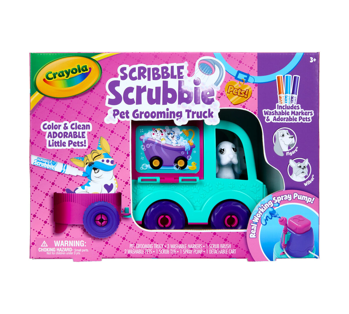Age 3 5 Toy Pet Playset 4 Crayola Scribble Scrubbie Pets Grooming Truck 6 Gift for Kids 