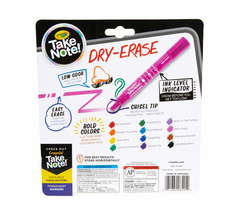 Crayola Take Note! Chisel Tip Dry-Erase Markers (4 ct), Delivery Near You