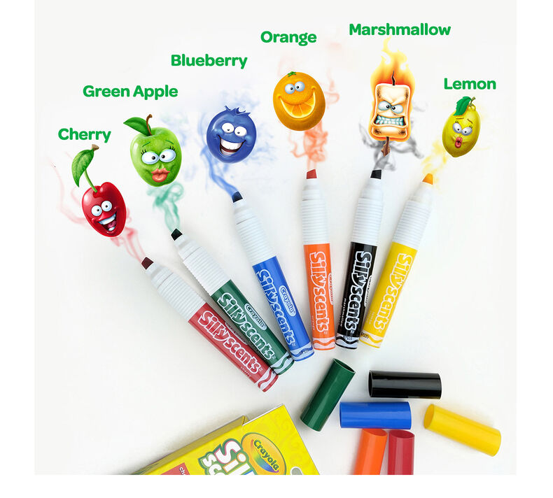 Silly Scents Chisel Tip Markers, Sweet Scents, 6 Count