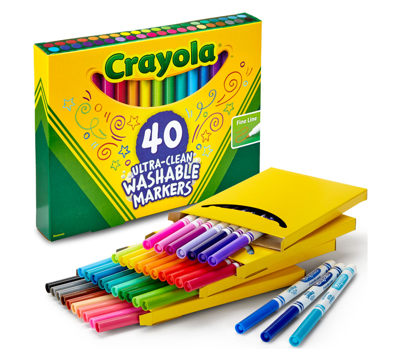 Crayola Ultra-Clean Washable Markers Classpack, Broad Line, 8 Colors, Pack  of 200