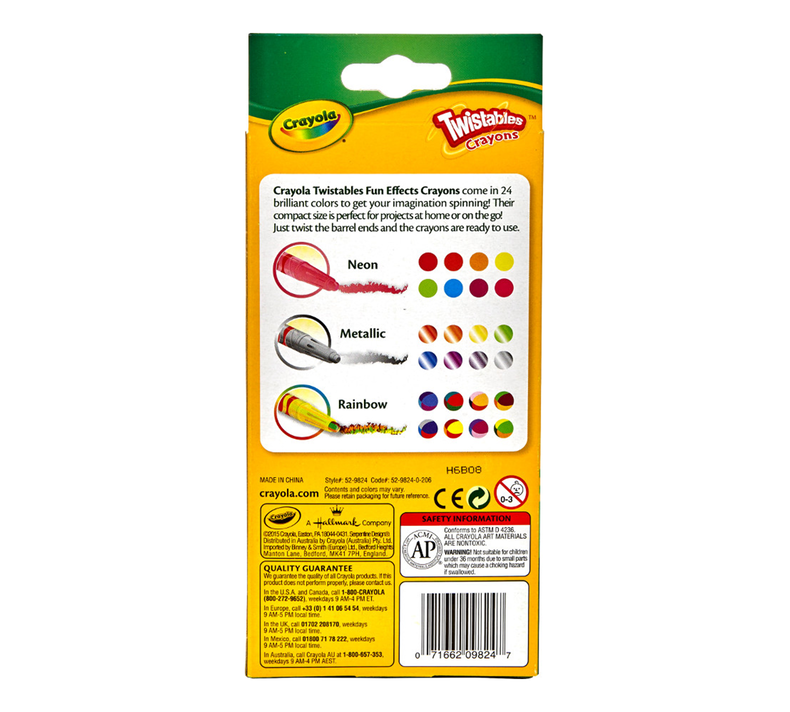 Fun Effects! Twistables Crayons, 24 Count