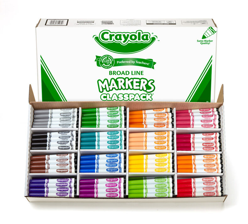 Crayola Broad Line Markers Classpack, 256 Count, 16 Colors