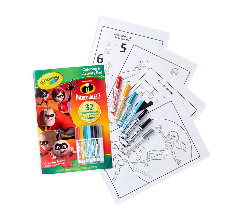 Coloring & Activity Pad with Markers, Incredibles 2
