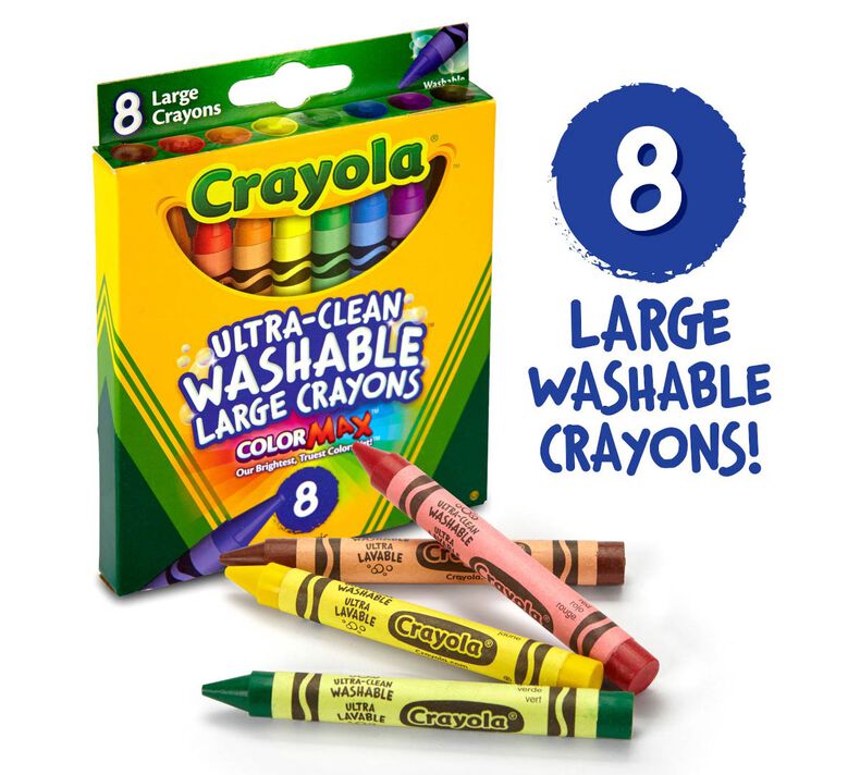 Large Washable Crayons, 8 Count