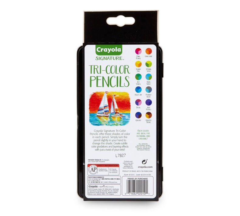 Crayola Tri-Shade Colored Pencils with Decorative Tin